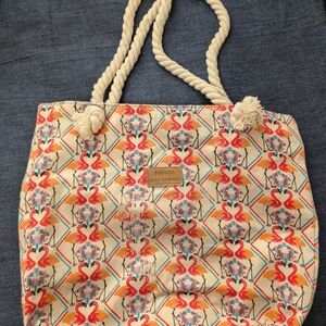 Tommy Bahama Red and Orange Tote with Stylish Rope Handles